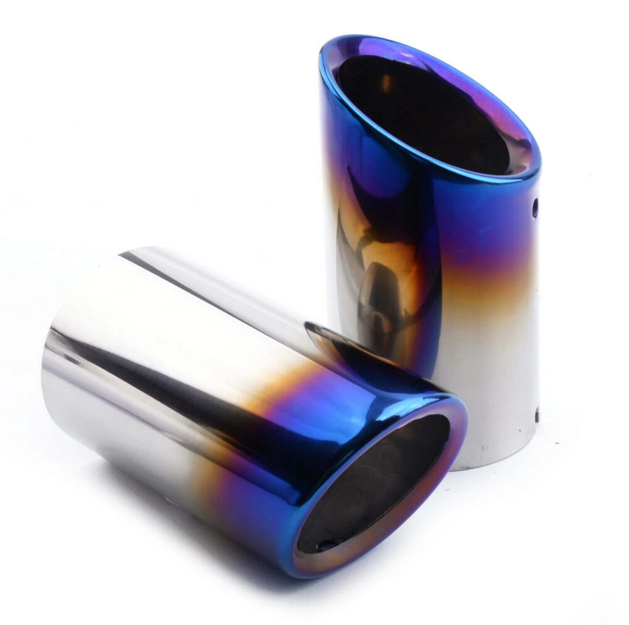 2006-2013 BMW E90 E91 323 325 328 330 Slip-On N51/N52 Exhaust Tips - Burned Blue (Pair)