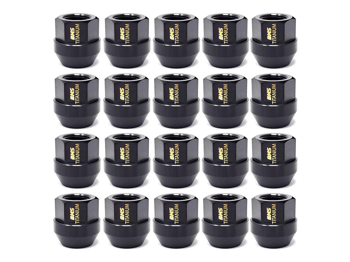 BMS Elite Titanium Lug Nuts - M14x1.5 - Cone Seat - Set of 20